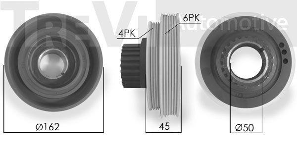 TREVI AUTOMOTIVE Hihnapyörä, kampiakseli PC1202